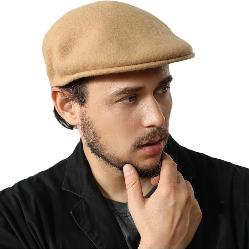 Country Gentleman Tan Wool Newsboy Cabbie Flat Cap BOGO